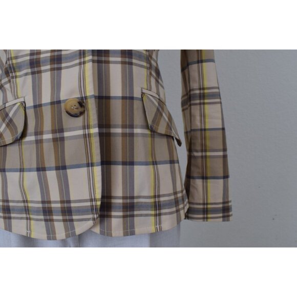 Vintage 80s Plaid Crop Jacket | size 6 - Picture 9 of 10